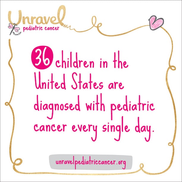 Uravel Pediatric Cancer cancer fact photo by the gold hope project